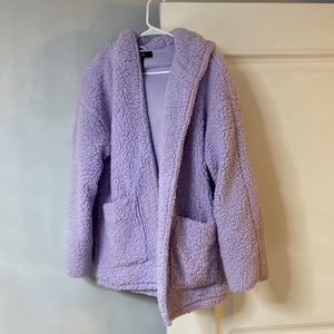 FUZZY OVERSIZED PURPLE JACKET
